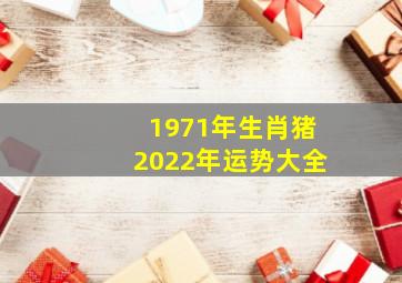 1971年生肖猪2022年运势大全