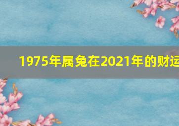 1975年属兔在2021年的财运