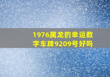 1976属龙的幸运数字车牌9209号好吗