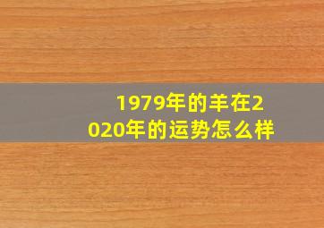 1979年的羊在2020年的运势怎么样