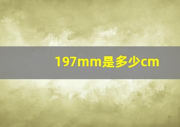 197mm是多少cm