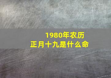 1980年农历正月十九是什么命