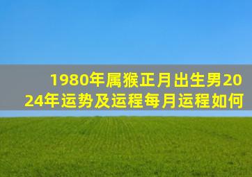 1980年属猴正月出生男2024年运势及运程每月运程如何