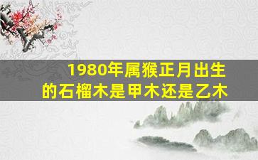 1980年属猴正月出生的石榴木是甲木还是乙木