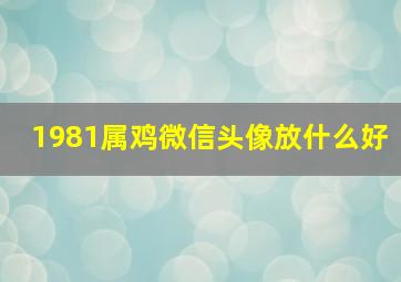 1981属鸡微信头像放什么好