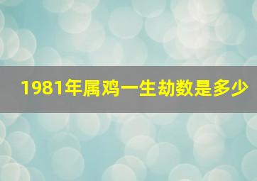 1981年属鸡一生劫数是多少