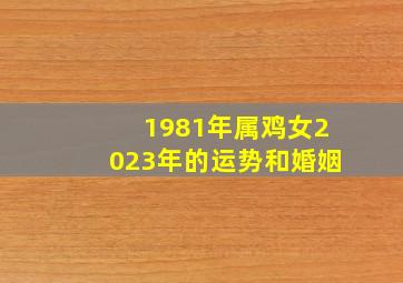 1981年属鸡女2023年的运势和婚姻