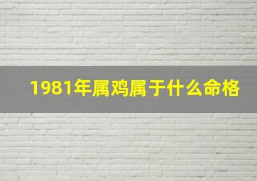 1981年属鸡属于什么命格