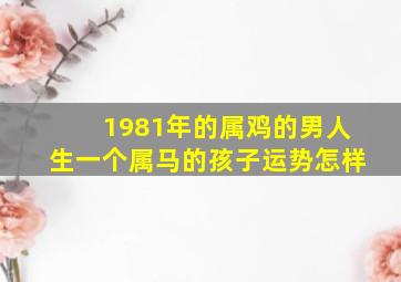 1981年的属鸡的男人生一个属马的孩子运势怎样