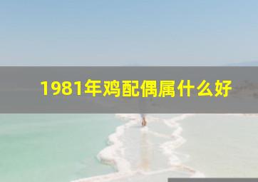 1981年鸡配偶属什么好