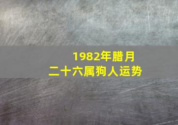 1982年腊月二十六属狗人运势