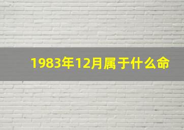 1983年12月属于什么命