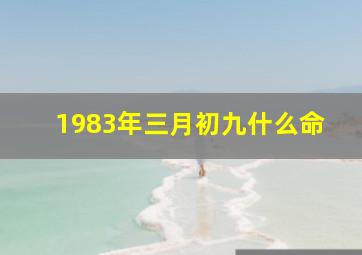 1983年三月初九什么命