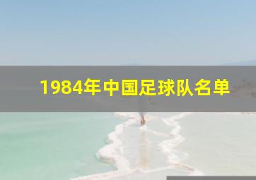 1984年中国足球队名单