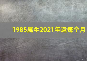 1985属牛2021年运每个月