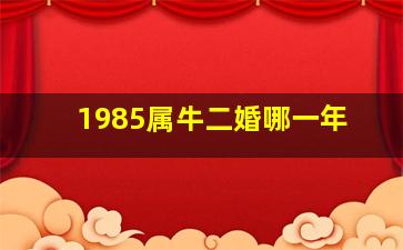 1985属牛二婚哪一年