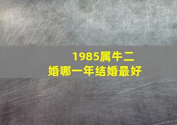 1985属牛二婚哪一年结婚最好