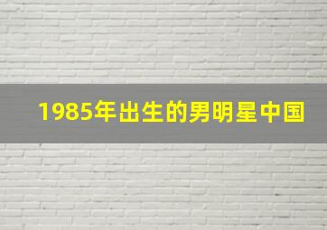 1985年出生的男明星中国