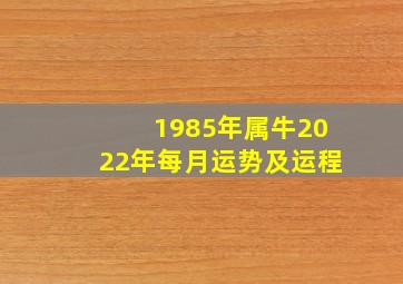 1985年属牛2022年每月运势及运程