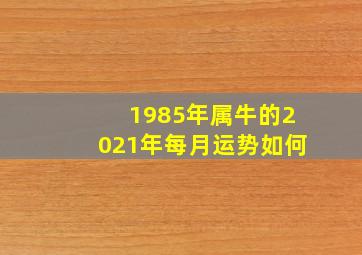 1985年属牛的2021年每月运势如何