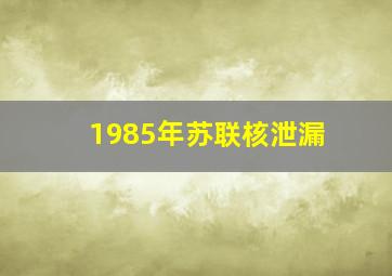 1985年苏联核泄漏