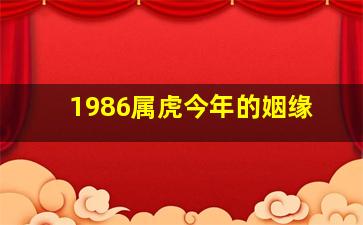 1986属虎今年的姻缘