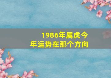 1986年属虎今年运势在那个方向