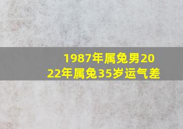 1987年属兔男2022年属兔35岁运气差