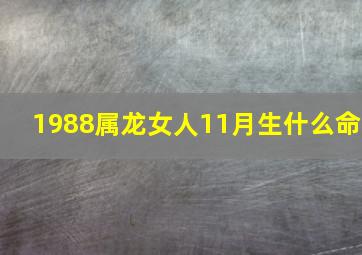 1988属龙女人11月生什么命