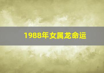 1988年女属龙命运