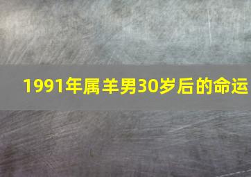 1991年属羊男30岁后的命运