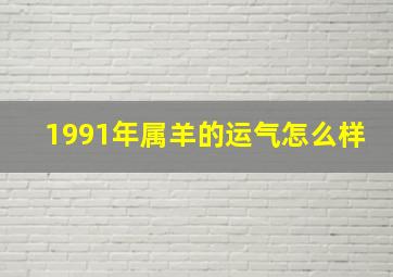 1991年属羊的运气怎么样