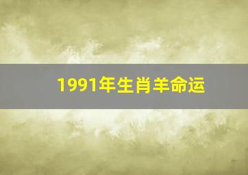 1991年生肖羊命运