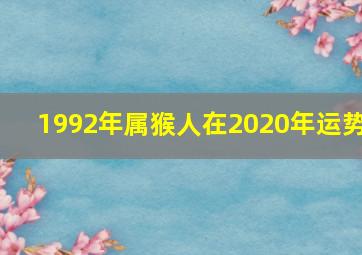 1992年属猴人在2020年运势