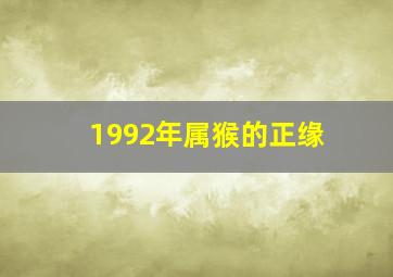 1992年属猴的正缘