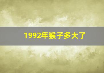 1992年猴子多大了