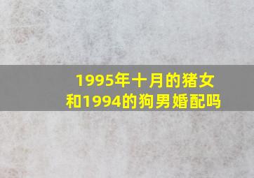 1995年十月的猪女和1994的狗男婚配吗