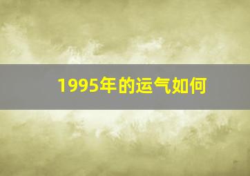 1995年的运气如何