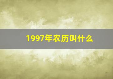 1997年农历叫什么