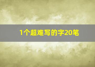 1个超难写的字20笔