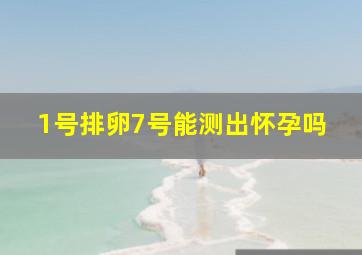 1号排卵7号能测出怀孕吗