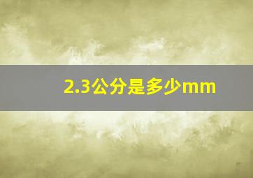 2.3公分是多少mm