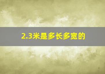 2.3米是多长多宽的