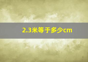 2.3米等于多少cm