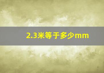 2.3米等于多少mm