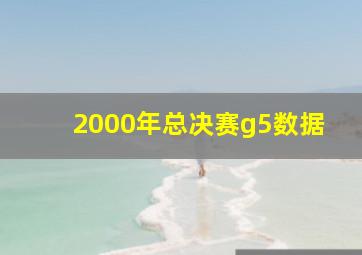 2000年总决赛g5数据