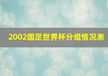 2002国足世界杯分组情况表