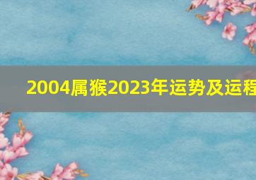 2004属猴2023年运势及运程