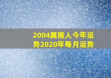 2004属猴人今年运势2020年每月运势