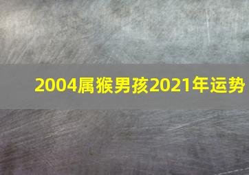 2004属猴男孩2021年运势